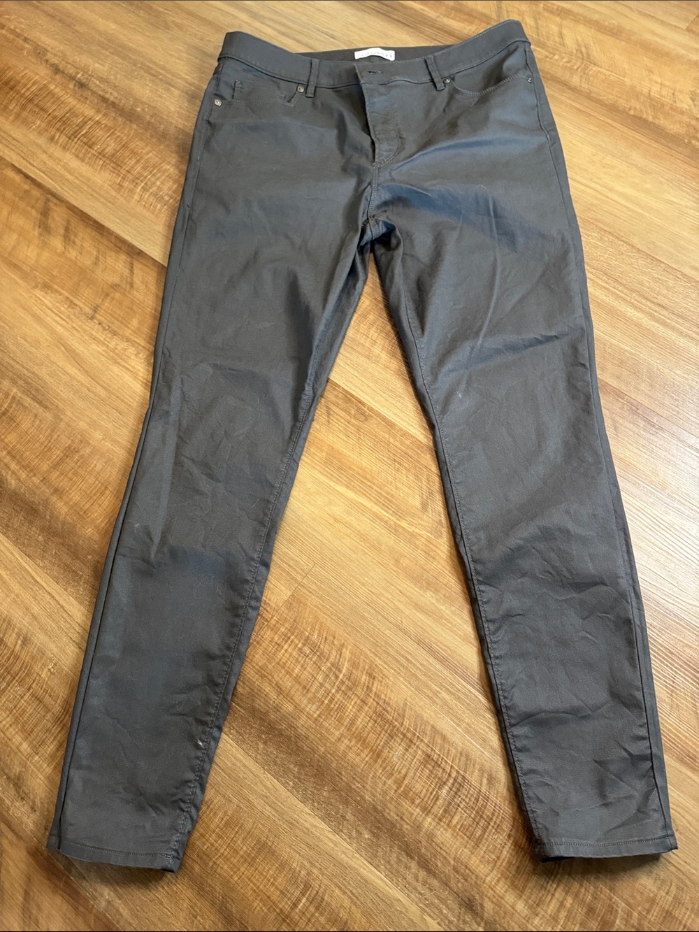 LOFT Charcoal Skinny coated Jeans